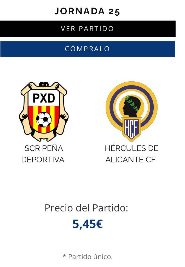 El Peña Deportiva-Hércules se podrá ver en 'streaming' gracias a un curioso acuerdo