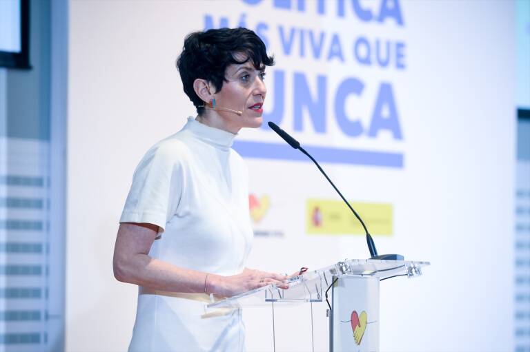 La ministra de Inclusión, Seguridad Social y Migraciones, Elma Saiz. Foto: GUSTAVO VALIENTE/EP