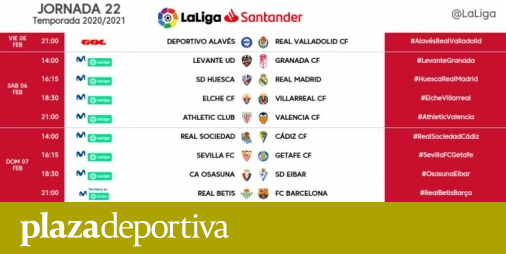 La Liga matchday 21 schedules available