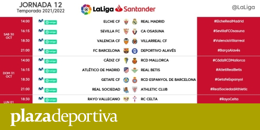 #LUD |  These are the schedules of day 12 of La Liga